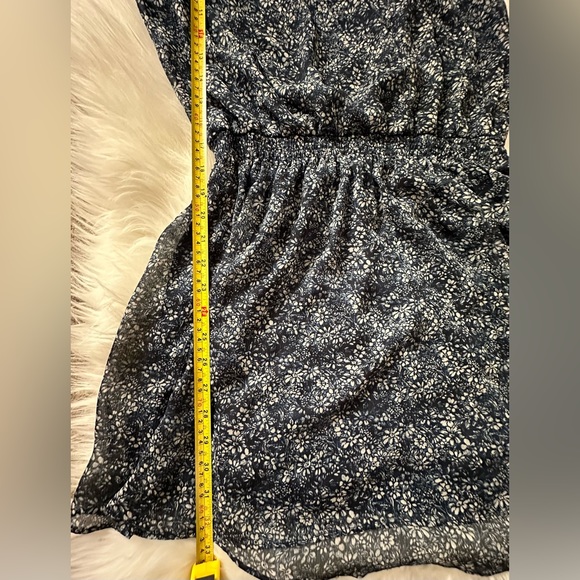EXPRESS Blue Floral Sleeveless Summer Dress Size Large - Picture 6 of 6